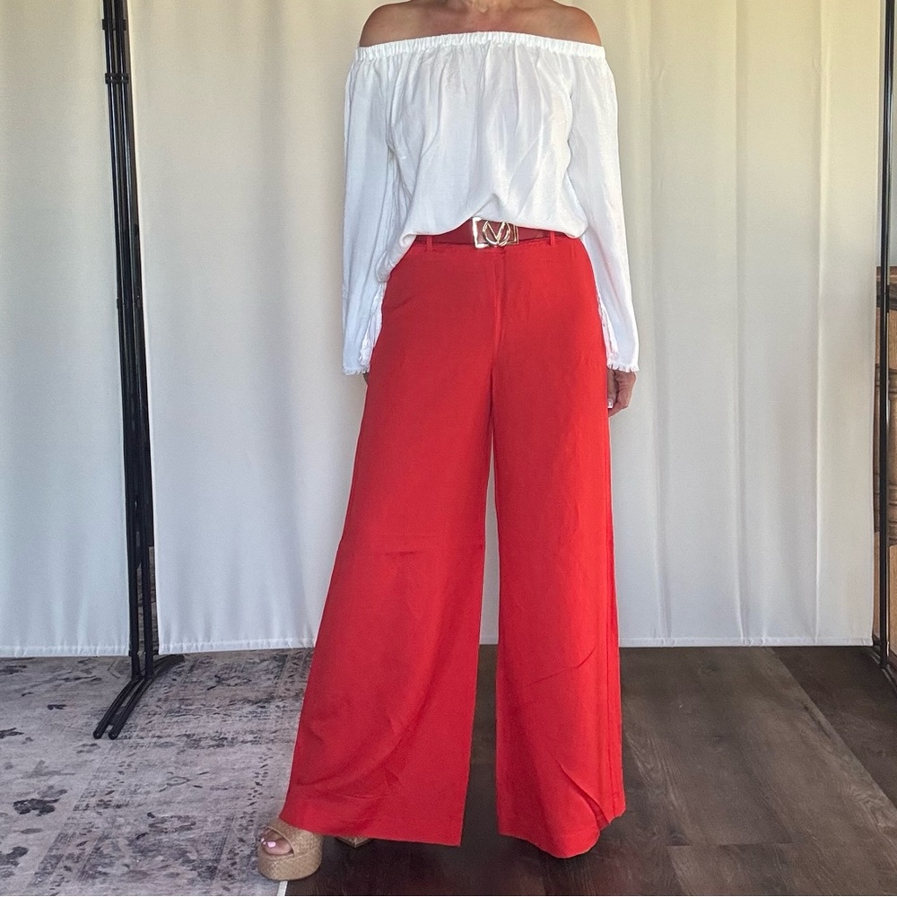 Ann Taylor Red Palazzo Pants